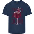 Time to Wine Down Funny Alcohol Mens Cotton T-Shirt Tee Top Navy Blue