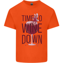 Time to Wine Down Funny Alcohol Mens Cotton T-Shirt Tee Top Orange