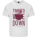 Time to Wine Down Funny Alcohol Mens Cotton T-Shirt Tee Top White