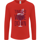 Time to Wine Down Funny Alcohol Mens Long Sleeve T-Shirt Red