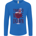 Time to Wine Down Funny Alcohol Mens Long Sleeve T-Shirt Royal Blue