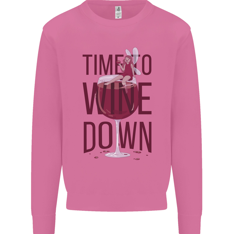 Time to Wine Down Funny Alcohol Mens Sweatshirt Jumper Azalea