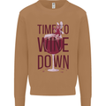 Time to Wine Down Funny Alcohol Mens Sweatshirt Jumper Caramel Latte