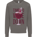 Time to Wine Down Funny Alcohol Mens Sweatshirt Jumper Charcoal