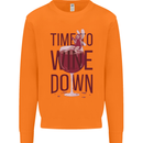 Time to Wine Down Funny Alcohol Mens Sweatshirt Jumper Orange