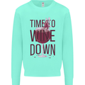 Time to Wine Down Funny Alcohol Mens Sweatshirt Jumper Peppermint