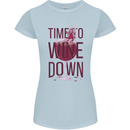 Time to Wine Down Funny Alcohol Womens Petite Cut T-Shirt Light Blue