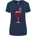 Time to Wine Down Funny Alcohol Womens Wider Cut T-Shirt Navy Blue