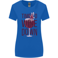 Time to Wine Down Funny Alcohol Womens Wider Cut T-Shirt Royal Blue