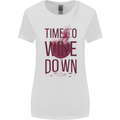 Time to Wine Down Funny Alcohol Womens Wider Cut T-Shirt White