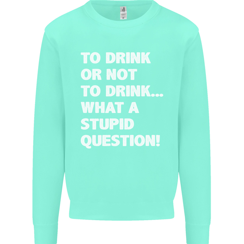 To Drink or Not to? What a Stupid Question Kids Sweatshirt Jumper Peppermint