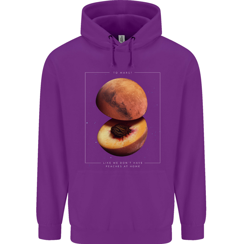 To Mars Peaches Space Planets Cosmos Childrens Kids Hoodie Purple
