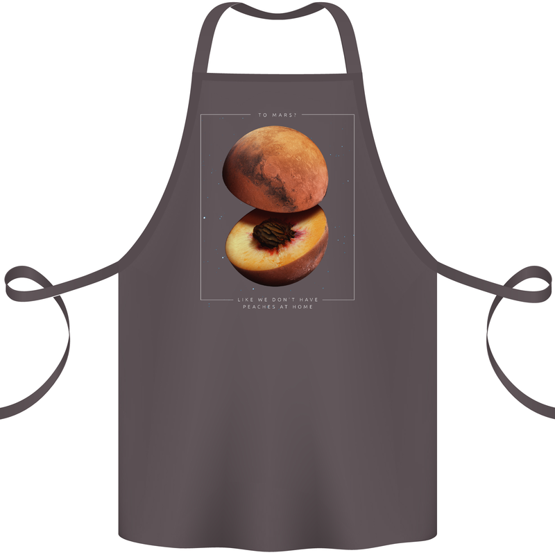 To Mars Peaches Space Planets Cosmos Cotton Apron 100% Organic Dark Grey