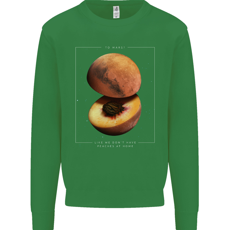 To Mars Peaches Space Planets Cosmos Kids Sweatshirt Jumper Irish Green