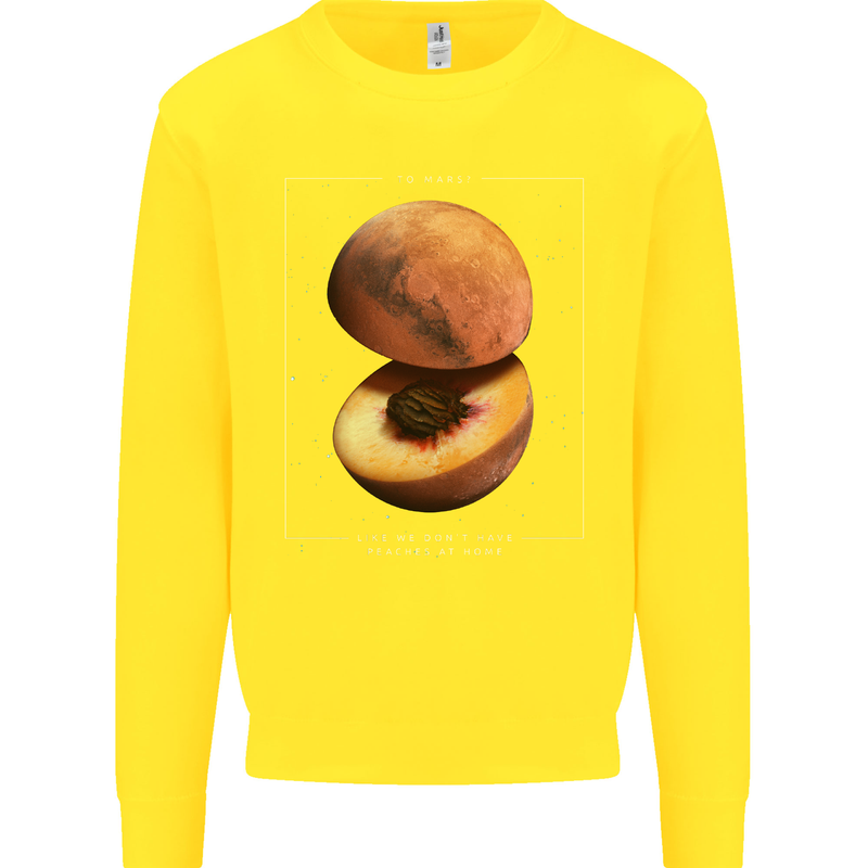 To Mars Peaches Space Planets Cosmos Kids Sweatshirt Jumper Yellow
