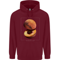 To Mars Peaches Space Planets Cosmos Mens 80% Cotton Hoodie Maroon