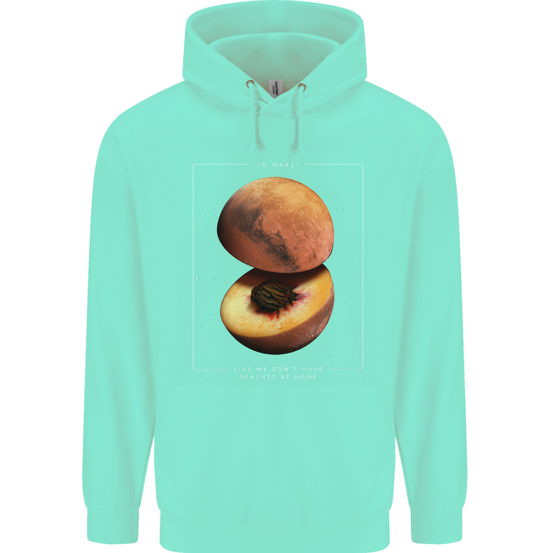 To Mars Peaches Space Planets Cosmos Mens 80% Cotton Hoodie Peppermint