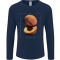 To Mars Peaches Space Planets Cosmos Mens Long Sleeve T-Shirt Navy Blue