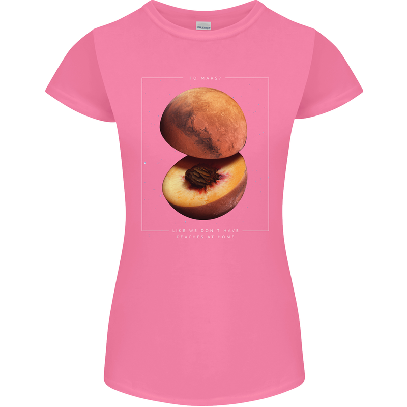 To Mars Peaches Space Planets Cosmos Womens Petite Cut T-Shirt Azalea