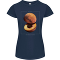 To Mars Peaches Space Planets Cosmos Womens Petite Cut T-Shirt Navy Blue