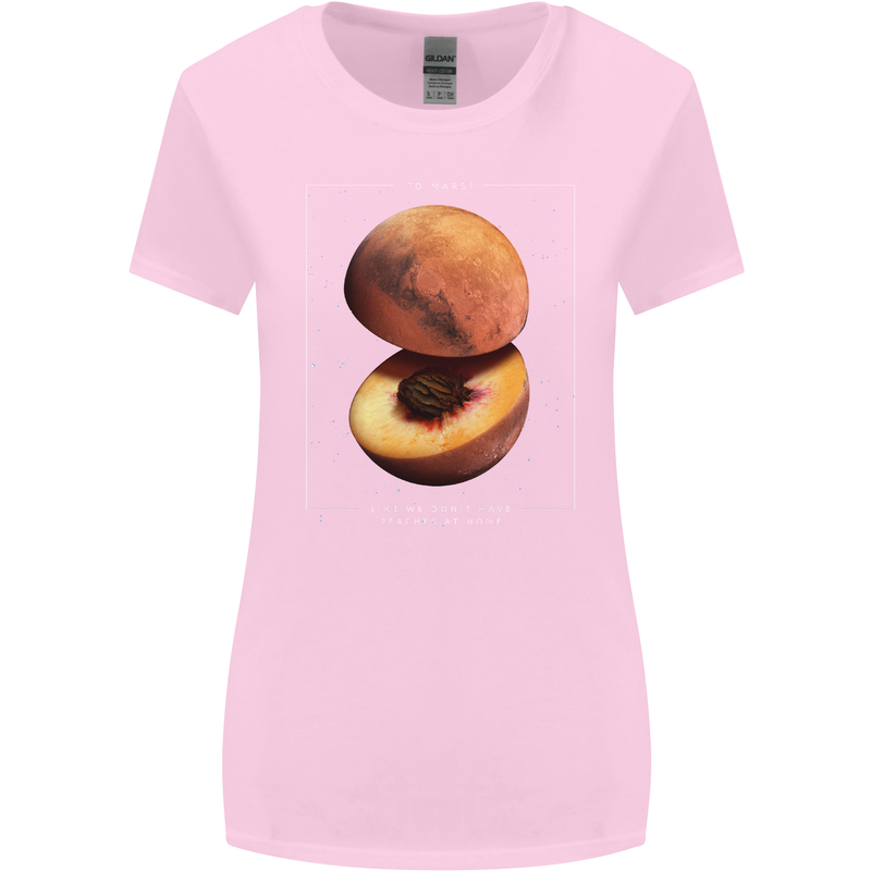 To Mars Peaches Space Planets Cosmos Womens Wider Cut T-Shirt Light Pink
