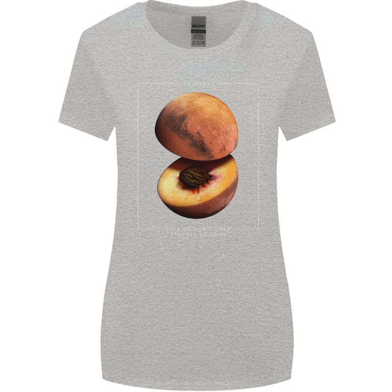 To Mars Peaches Space Planets Cosmos Womens Wider Cut T-Shirt Sports Grey
