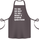 To Ski or Not to? What a Stupid Question Cotton Apron 100% Organic Dark Grey
