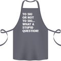 To Ski or Not to? What a Stupid Question Cotton Apron 100% Organic Steel
