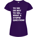 To Ski or Not to? What a Stupid Question Womens Petite Cut T-Shirt Purple