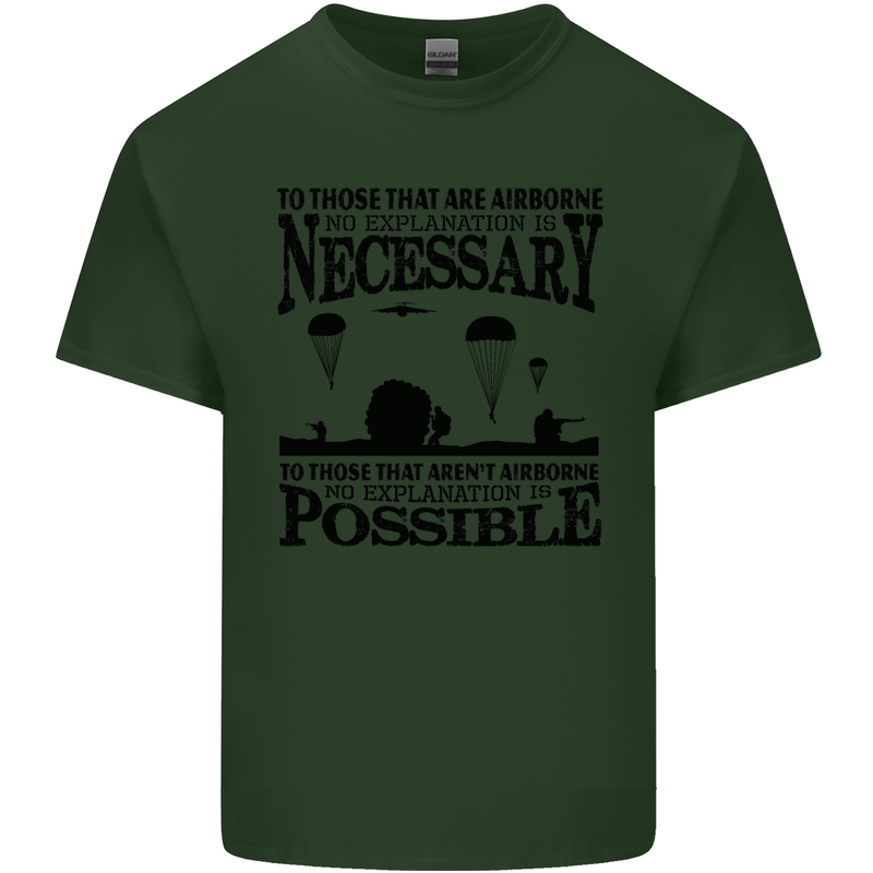 To Those Airborne Paras Parachute Regiment Mens Cotton T-Shirt Tee Top Forest Green