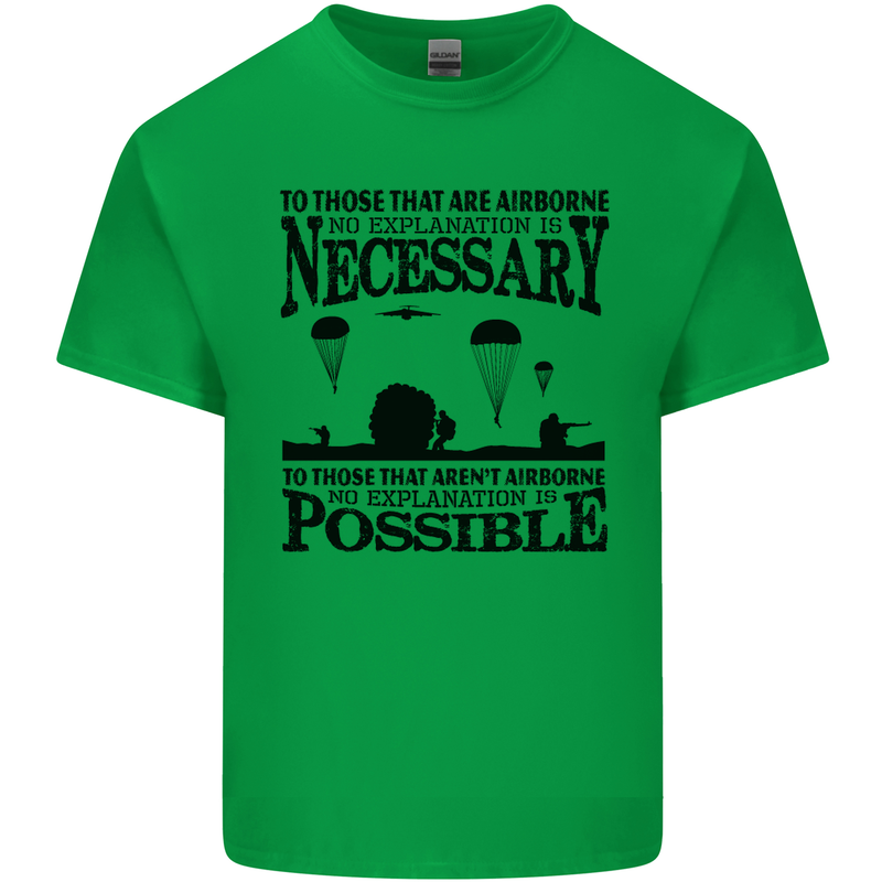 To Those Airborne Paras Parachute Regiment Mens Cotton T-Shirt Tee Top Irish Green
