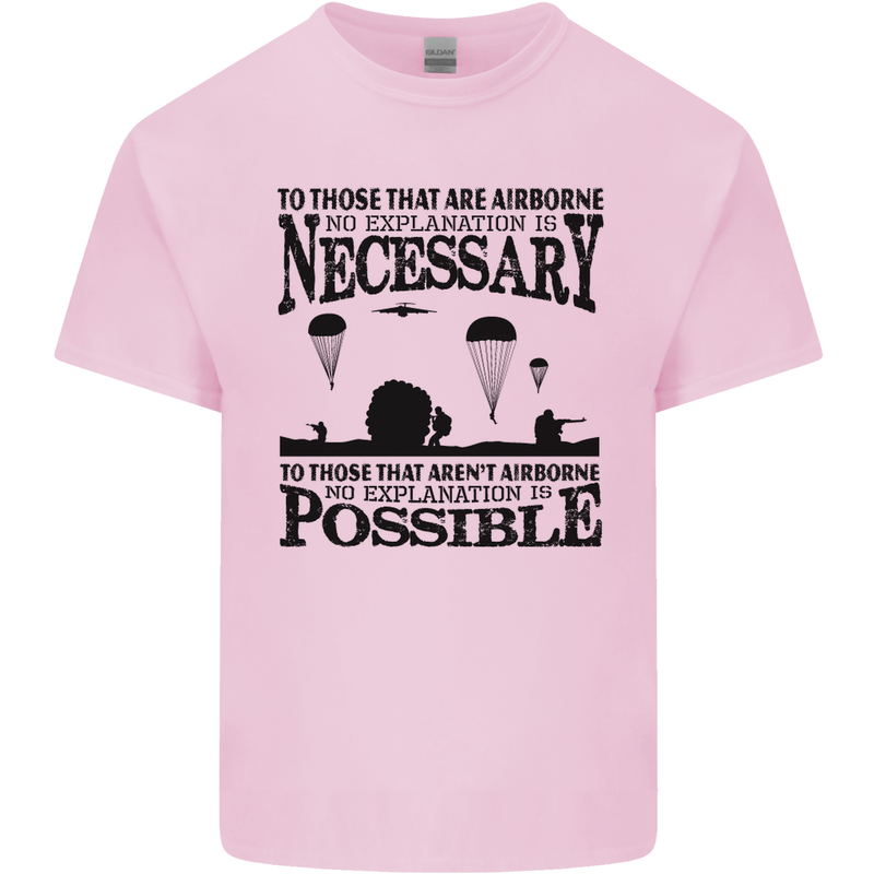 To Those Airborne Paras Parachute Regiment Mens Cotton T-Shirt Tee Top Light Pink