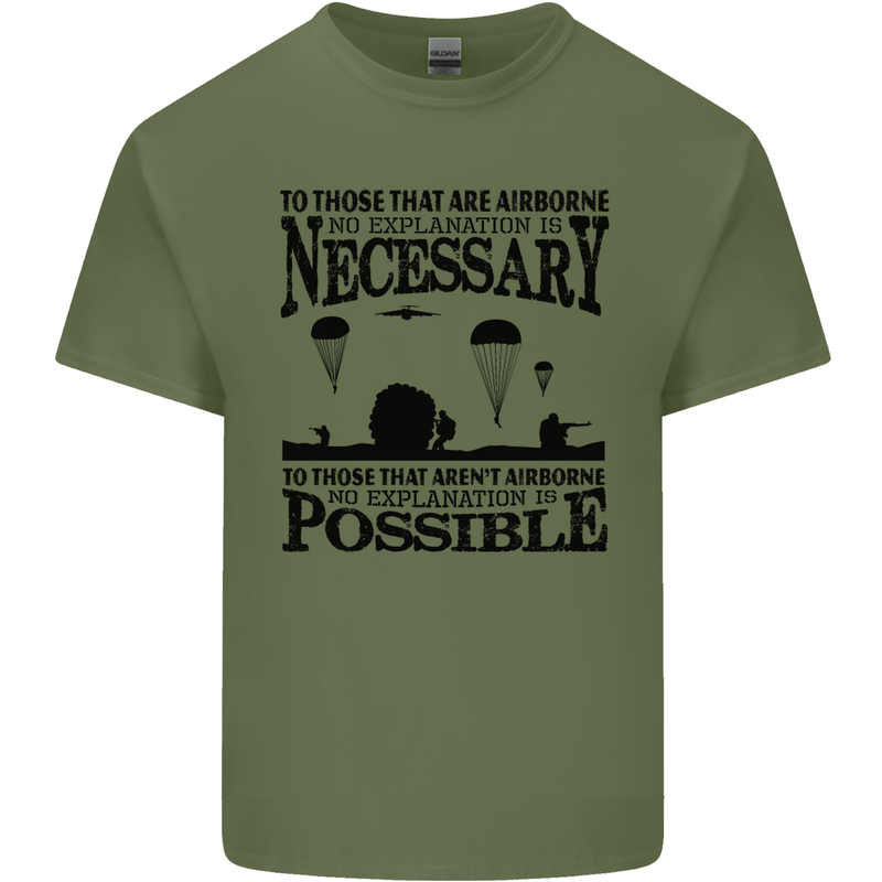 To Those Airborne Paras Parachute Regiment Mens Cotton T-Shirt Tee Top Military Green