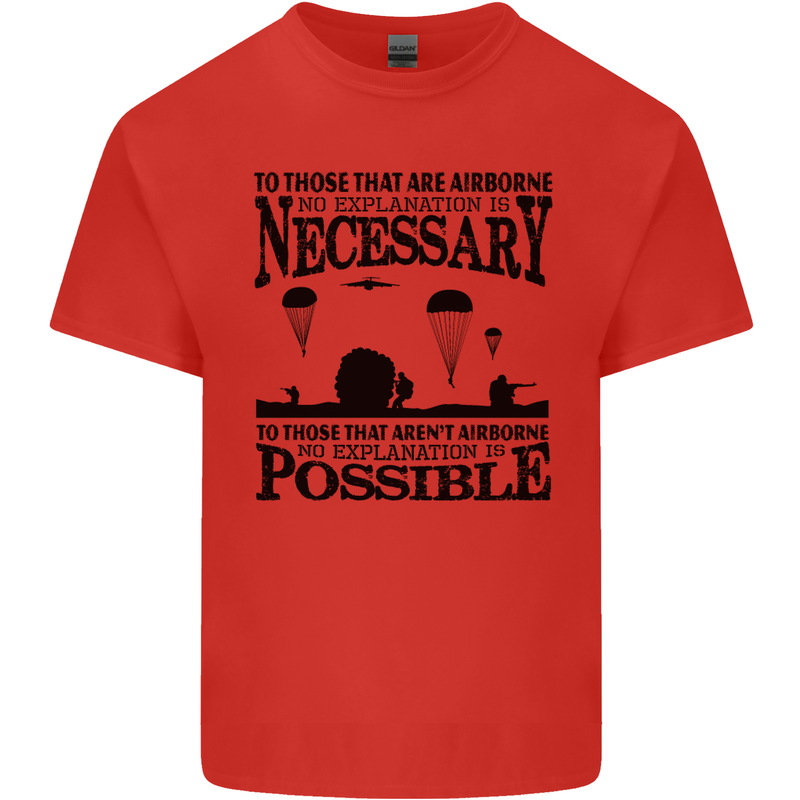 To Those Airborne Paras Parachute Regiment Mens Cotton T-Shirt Tee Top Red