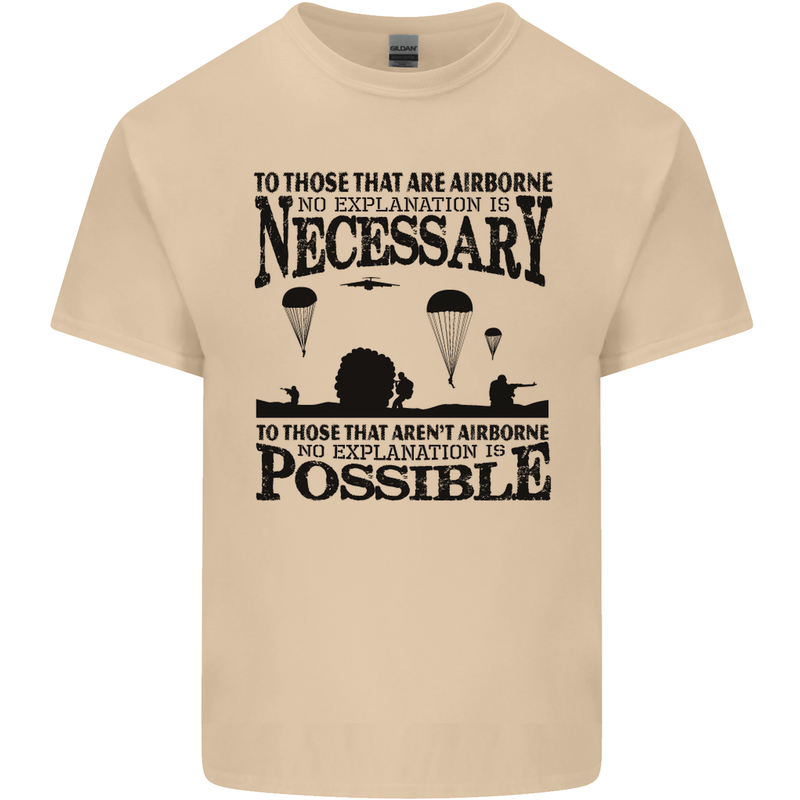 To Those Airborne Paras Parachute Regiment Mens Cotton T-Shirt Tee Top Sand