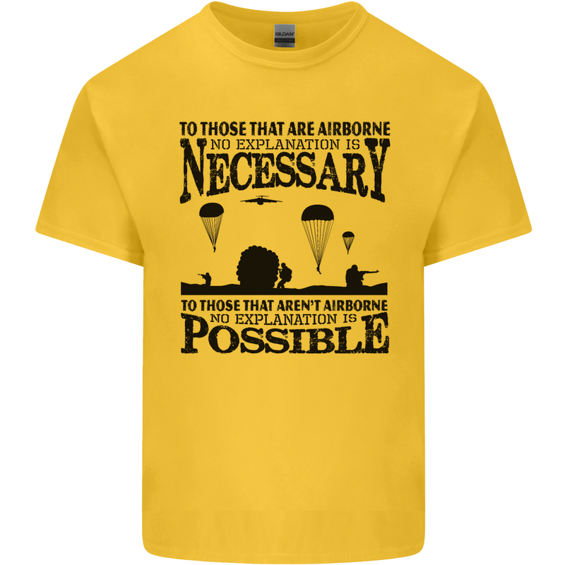 To Those Airborne Paras Parachute Regiment Mens Cotton T-Shirt Tee Top Yellow