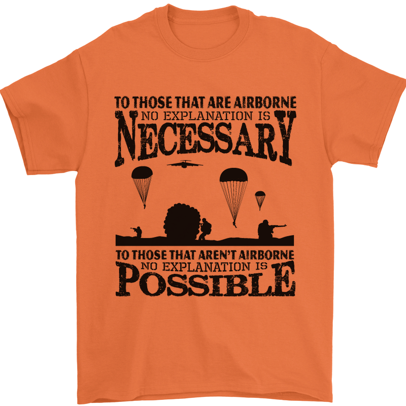 To Those Airborne Paras Parachute Regiment Mens T-Shirt Cotton Gildan Orange