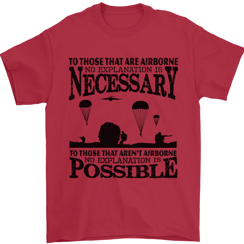 To Those Airborne Paras Parachute Regiment Mens T-Shirt Cotton Gildan Red