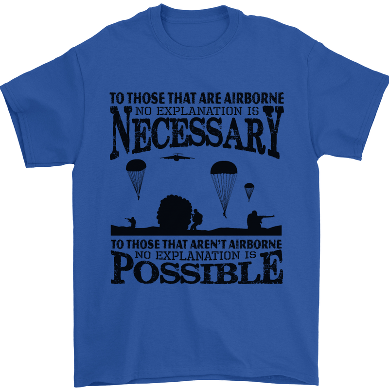 To Those Airborne Paras Parachute Regiment Mens T-Shirt Cotton Gildan Royal Blue