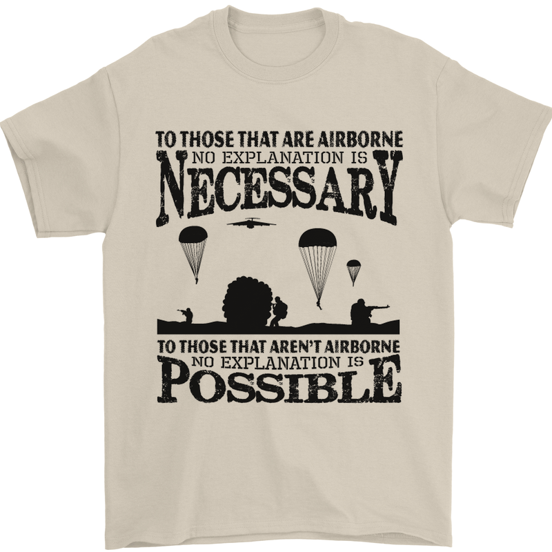 To Those Airborne Paras Parachute Regiment Mens T-Shirt Cotton Gildan Sand