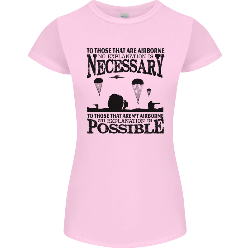 To Those Airborne Paras Parachute Regiment Womens Petite Cut T-Shirt Light Pink