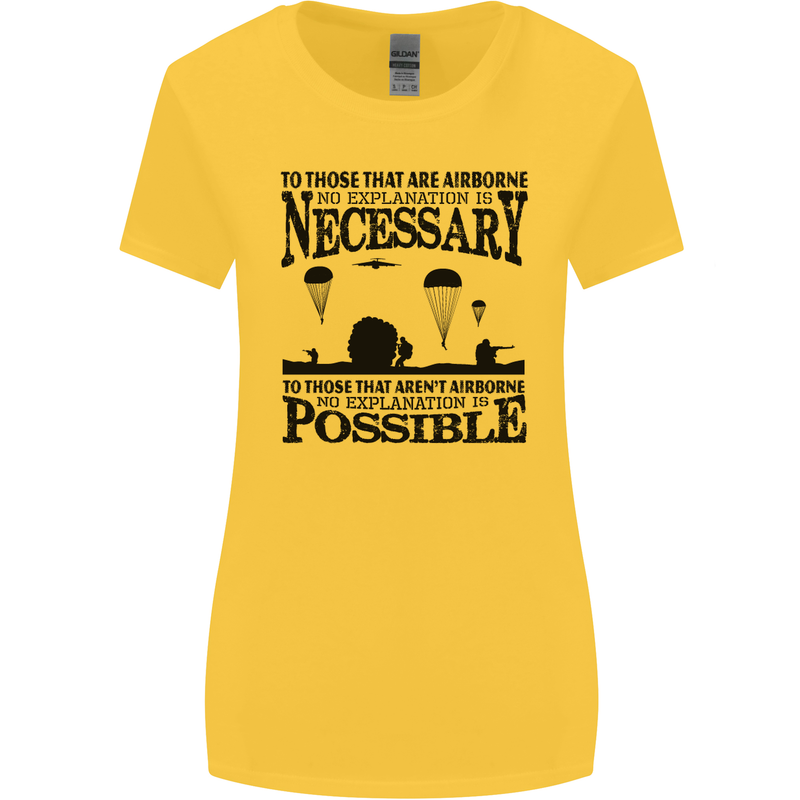 To Those Airborne Paras Parachute Regiment Womens Wider Cut T-Shirt Yellow