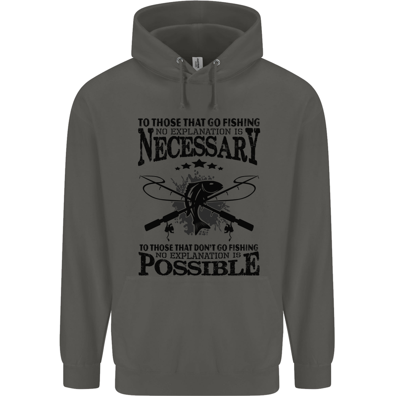 To Those That Go Fishing Funny Fisherman Childrens Kids Hoodie Storm Grey