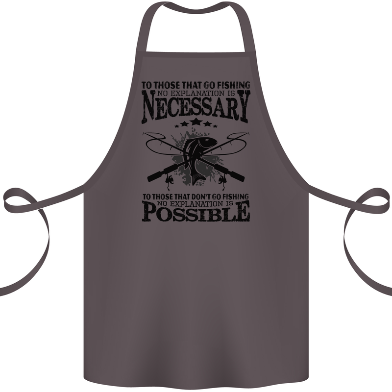 To Those That Go Fishing Funny Fisherman Cotton Apron 100% Organic Dark Grey