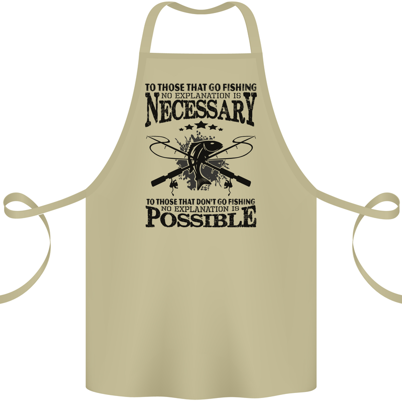 To Those That Go Fishing Funny Fisherman Cotton Apron 100% Organic Khaki