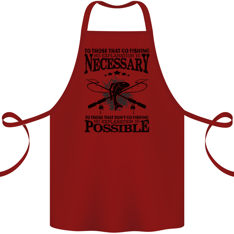 To Those That Go Fishing Funny Fisherman Cotton Apron 100% Organic Maroon
