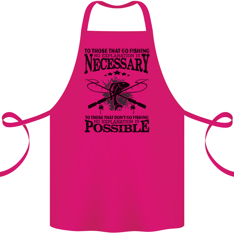 To Those That Go Fishing Funny Fisherman Cotton Apron 100% Organic Pink