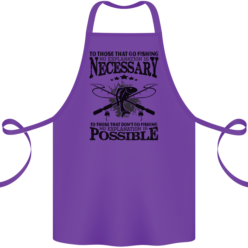 To Those That Go Fishing Funny Fisherman Cotton Apron 100% Organic Purple