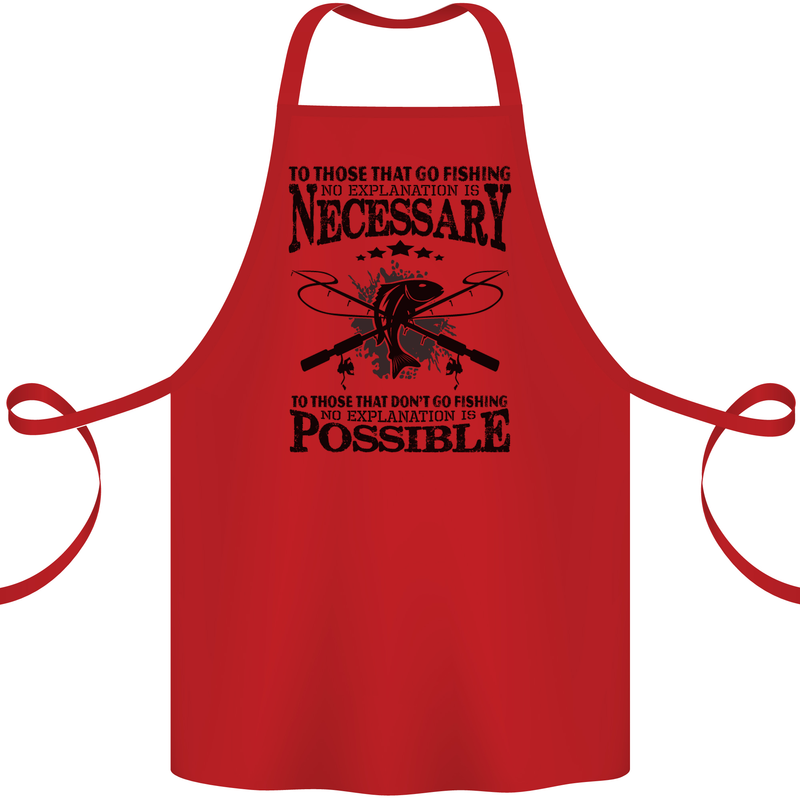 To Those That Go Fishing Funny Fisherman Cotton Apron 100% Organic Red
