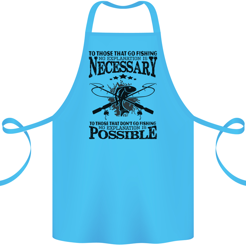 To Those That Go Fishing Funny Fisherman Cotton Apron 100% Organic Turquoise